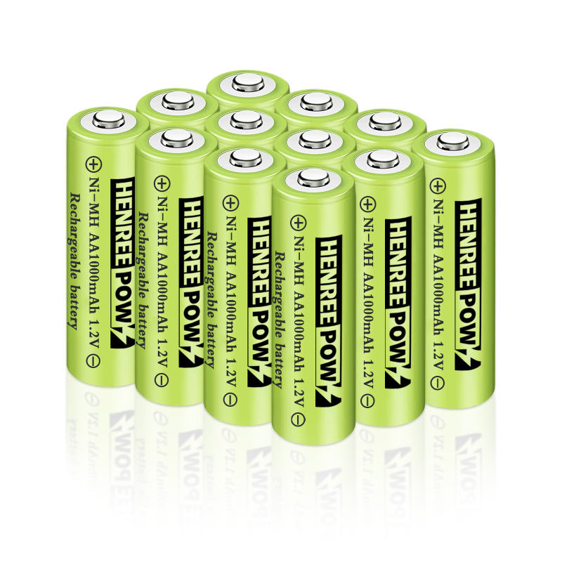 Henreepow 1.2V 600mAh AA Ni-MH oppladbare batterier