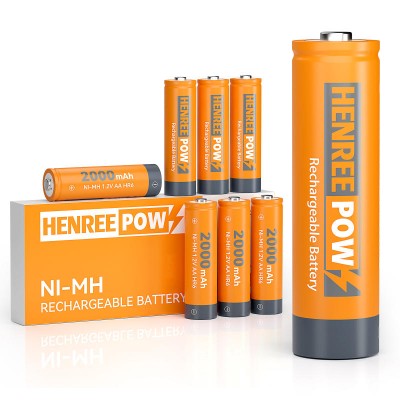 Henreepow AA 2000mAh 1.2V høy kapasitet Ni-MH oppladbart batteri