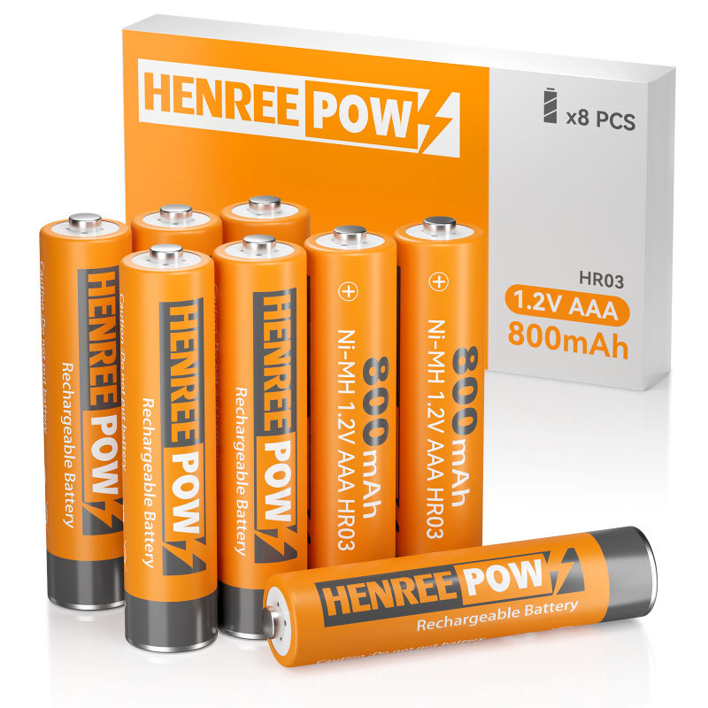 Henreepow AAA 800mAh 1.2V høy kapasitet Ni-MH oppladbart batteri