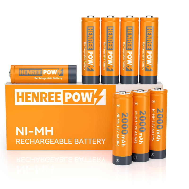 Henreepow AA 2000mAh 1.2V høy kapasitet Ni-MH oppladbart batteri