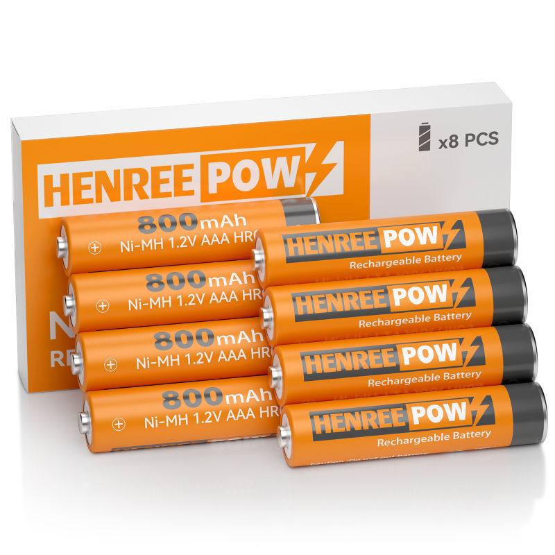 Henreepow AAA 800mAh 1.2V høy kapasitet Ni-MH oppladbart batteri