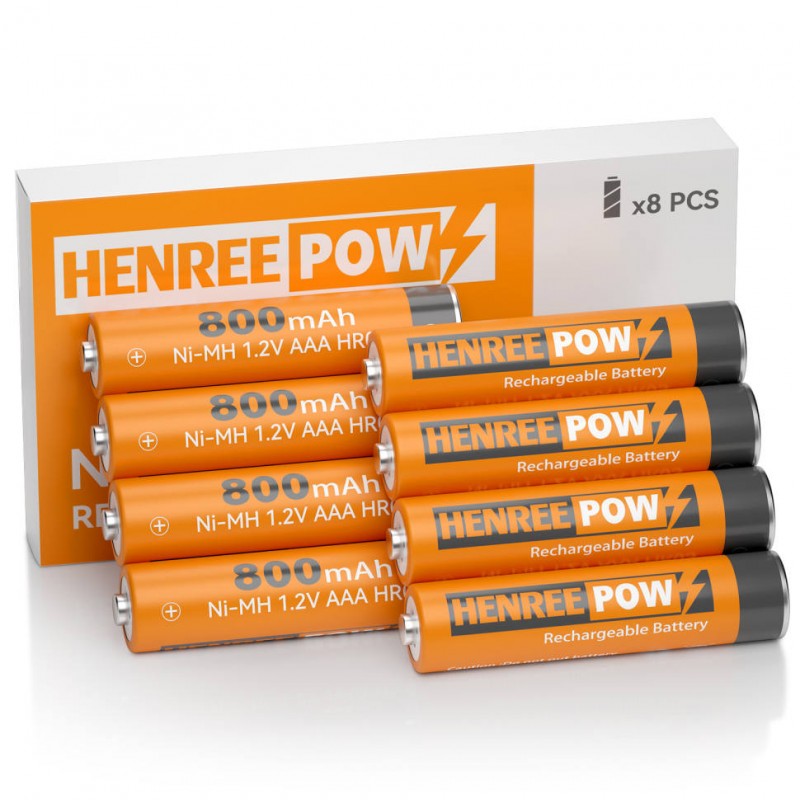 Henreepow Ni-MH AAA 800 oppladbare batterier for solcellelys